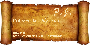 Petkovits Jázon névjegykártya